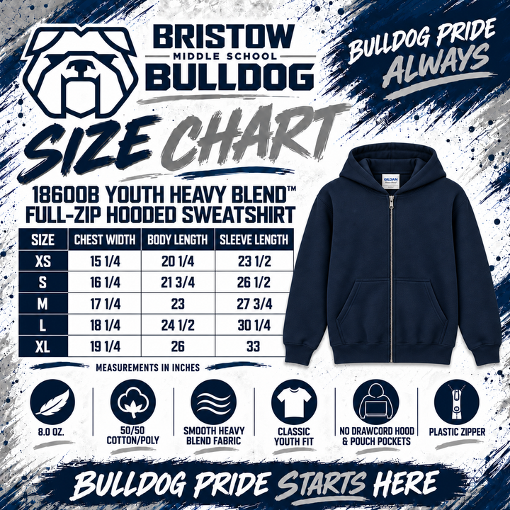 Bristow 4 Faux Embroidery Zip-Hoodie (Gildan)
