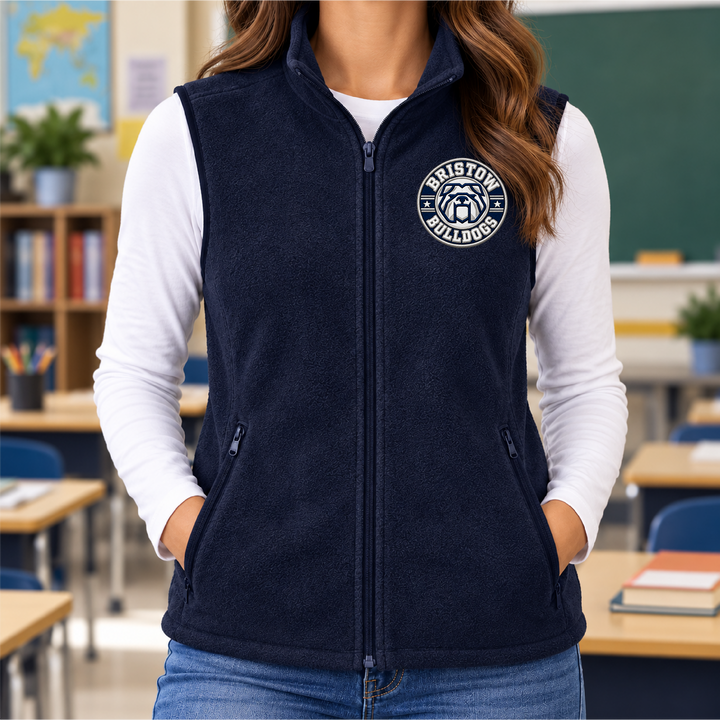 Bristow 4 Faux Embroidery Fleece Vest (Harriton)