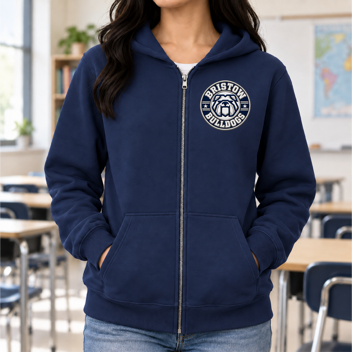 Bristow 4 Faux Embroidery Zip-Hoodie (Gildan)