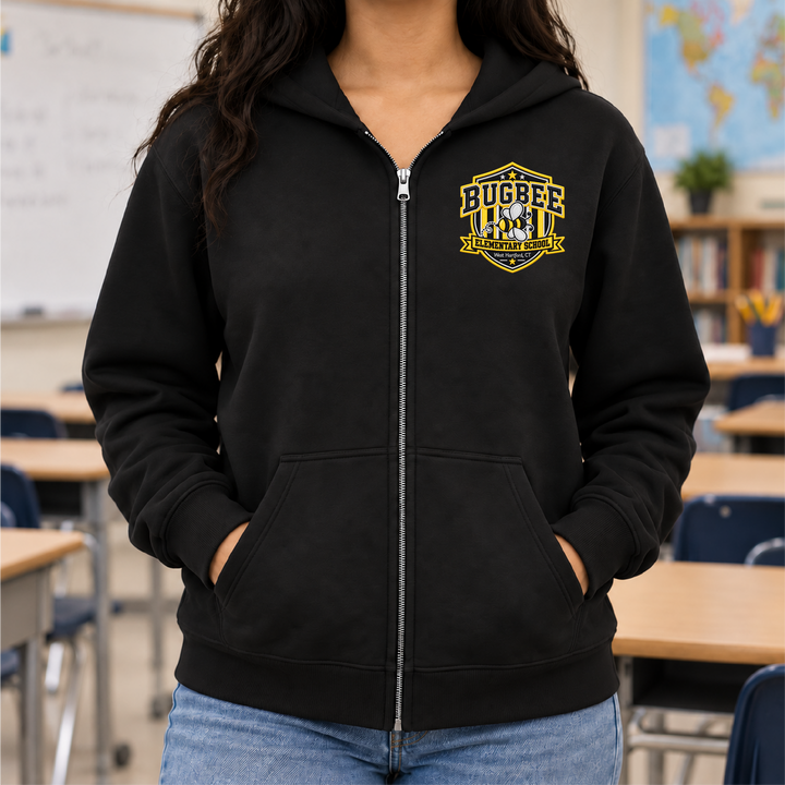Bugbee Zip Up Hoodie Faux Embroidery 4 (Gildan)