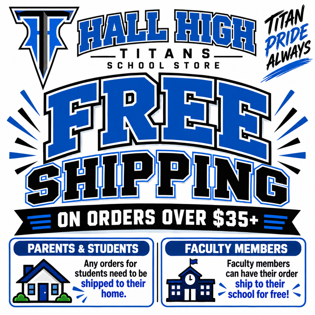 Hall High Titans free shipping on orders over $35