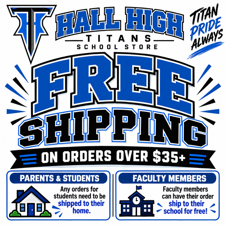 Hall High Titans free shipping on orders over $35
