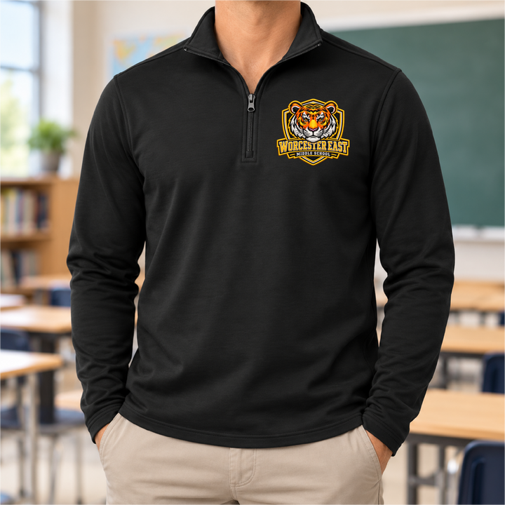 WEMS 1 Faux Embroidery Quarter-Zip (Independent Co.)